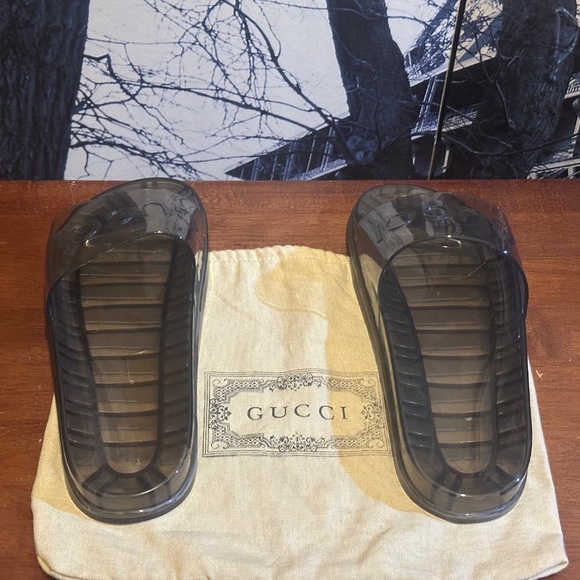 Gucci Transparent Slide Sandals - Picture 3 of 7